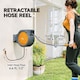 image 3 of Outsunny Retractable Hose Reel Wall Mounted, 302m Garden Hose Pipe Reel with Lock, Auto Rewind, 7 in 1 Spray Nozzle, Includes Wall Fixings, 180 Swivel, Outdoor Watering, 59 x 23 x 42 cm, Orange