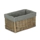 image 7 of Medium Antique Wash Grey Cotton Grey Lined Willow Storage Baskets | Grey | Grey