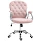 image 1 of Vinsetto Office Chair Velour Diamond Tufted Padded Ergonomic 360° Swivel Pink