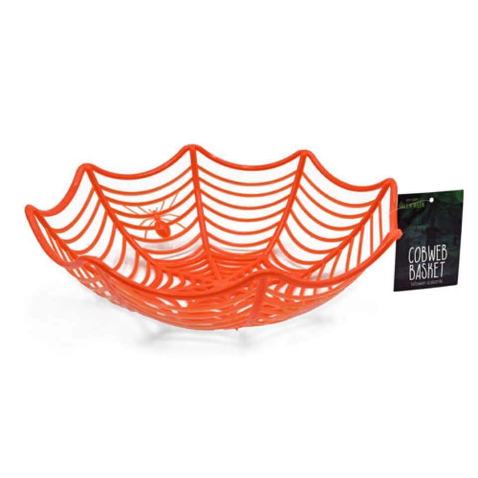 Halloween Cobweb Basket Assorted Colours