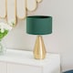 image 2 of ValueLights Jax Antique Brass Touch Table Lamp Forest Green Shade