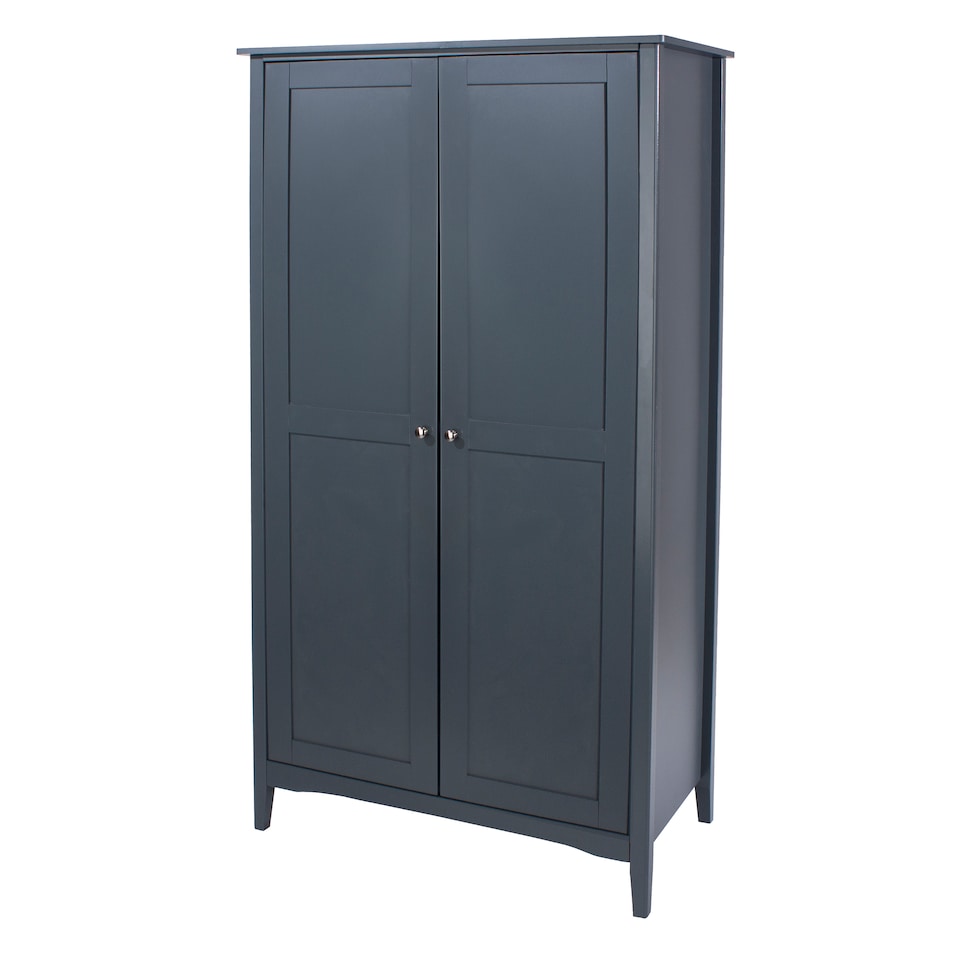 image 1 of Como 2 Door Wardrobe Shaker Style Bedroom Storage Furniture Modern - Painted Pine | Blue | Blue | One Size | 1