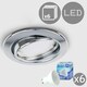 image 1 of ValueLights Downlight Tiltable Chrome Silver Downlight and GU10 Spotlight LED 5W Warm White 3000K Bulb