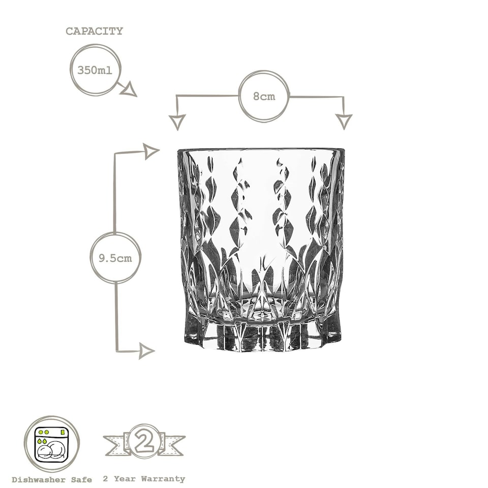 image 1 of RCR Crystal 6 Piece Marilyn Whisky Glasses Set - 337ml