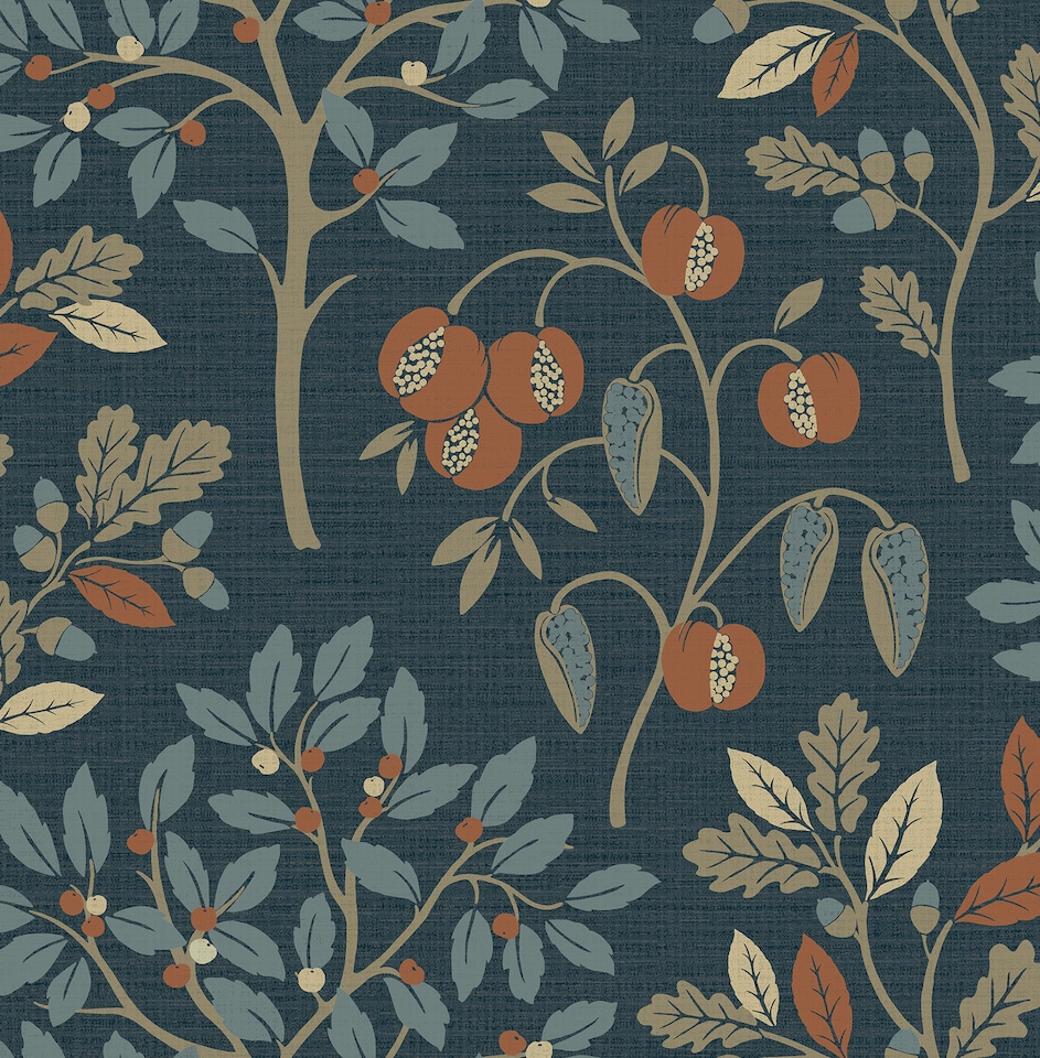 image 1 of CROWN ROWAN AUTUMN TREES NAVY