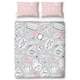 image 1 of Friends Coffee Duvet Cover Set - Pink/Grey/White - Single Pink | Single