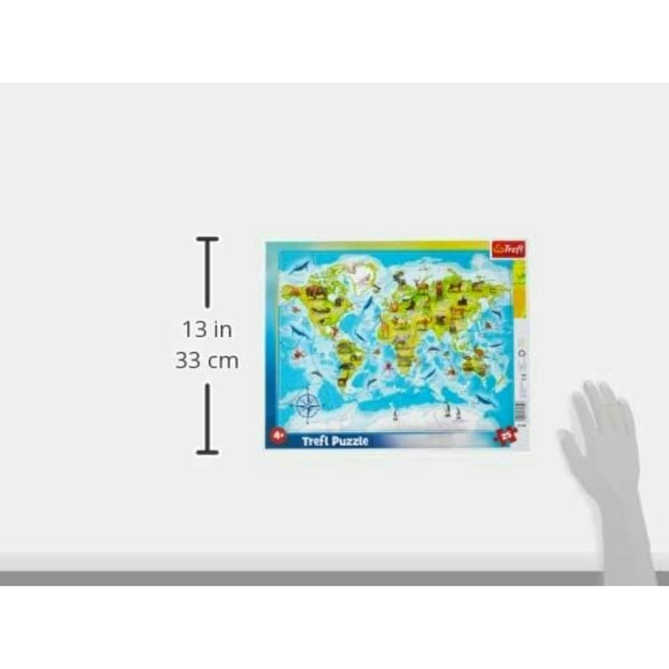 image 1 of Trefl World Map with Animals Puzzle - 25 Pieces
