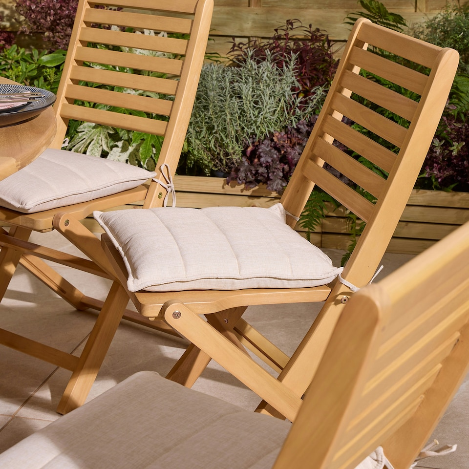 image 1 of Rowlinson Ashdown Folding 8 Seat Round Dining Set with Cushions N/A | Natural