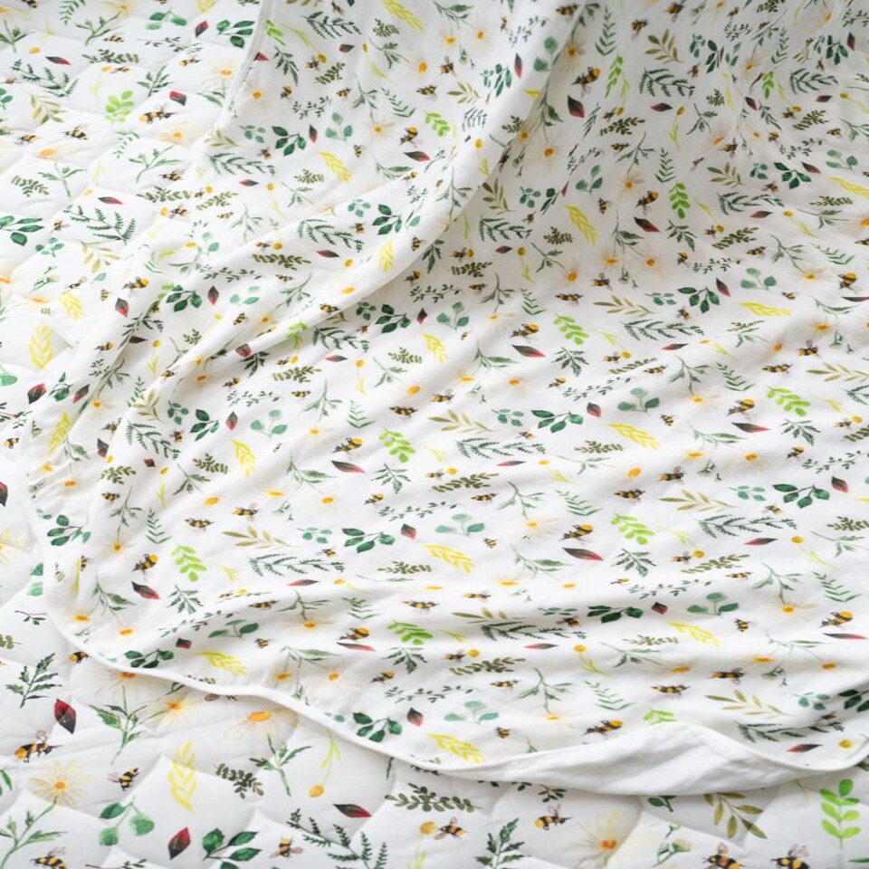 image 1 of The Gilded Bird Wild Bee Bamboo Baby Blanket