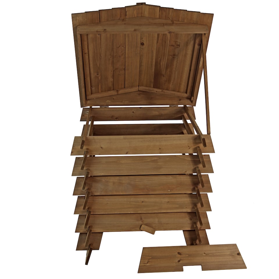 image 1 of Wooden Compost Bin Composter BeeHive Style Recycle Garden Kitchen Waste 328L
