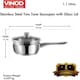 image 2 of Vinod Cookware Two Tone Stainless Steel Saucepan with Glass Lid - Steam Vent, Sturdy Handle Induction Bottom (14cm , 1 ltr) N/A