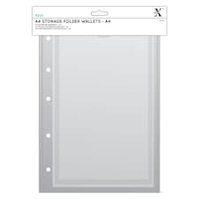 Xcut A4 Storage Wallets with A4Pockets, Clear, A4