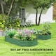 image 4 of Outsunny Set of 2 Raised Beds for Garden with Metal Plant Stakes, Dark Grey | Green | Green
