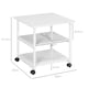 image 5 of HOMCOM 3-Tier Printer Stand with Storage Shelf, Mobile Printer Table on Wheels, 50 x 50 x 52.5cm Rolling Printer Cart for Home Office, White