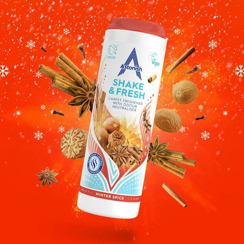 image 1 of Astonish Winter Spice Shake & Fresh Carpet Freshener 350g