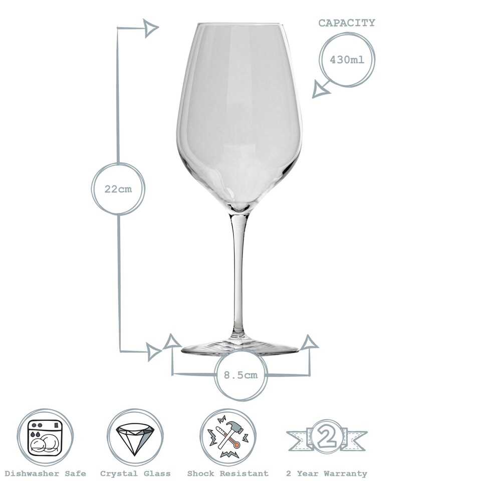 image 1 of Bormioli Rocco Inalto Tre Sensi White Wine Glasses - 430ml