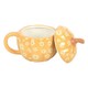 image 3 of Ceramic Groovy Floral Pumpkin Lidded Mug Orange