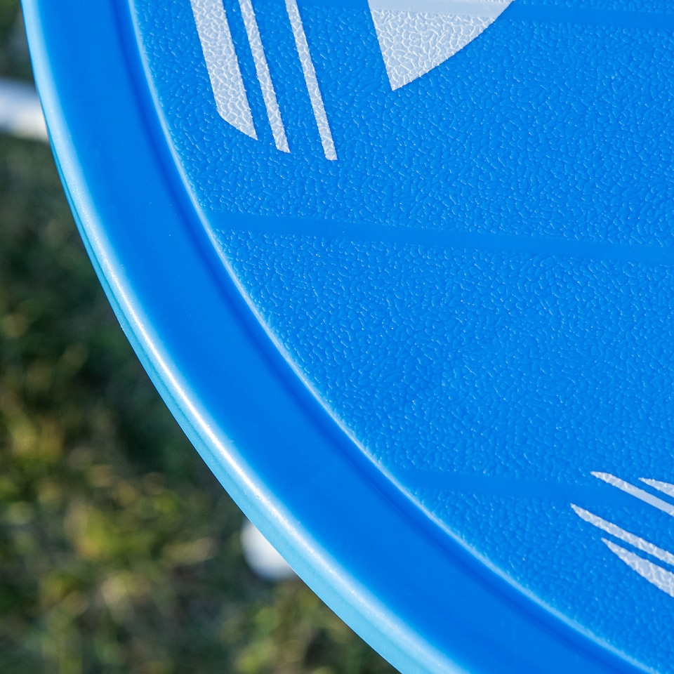 image 1 of Outsunny Kids Foldable Four-Piece Garden Set w Table, Chairs, Umbrella - Blue