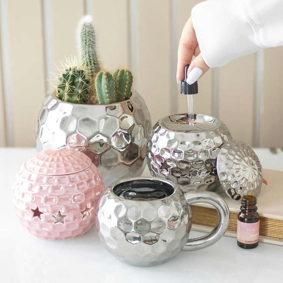 image 1 of Silver Disco Ball Plant Pot