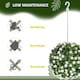 image 10 of HOMCOM Set of 2 Artificial Plant Topiary Rose Balls Faux Plants White