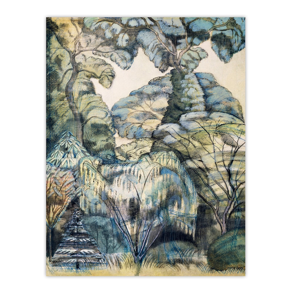 image 1 of Paul Nash Framed Wall Art Print Trees in Bird Garden Iver Heath Home Décor