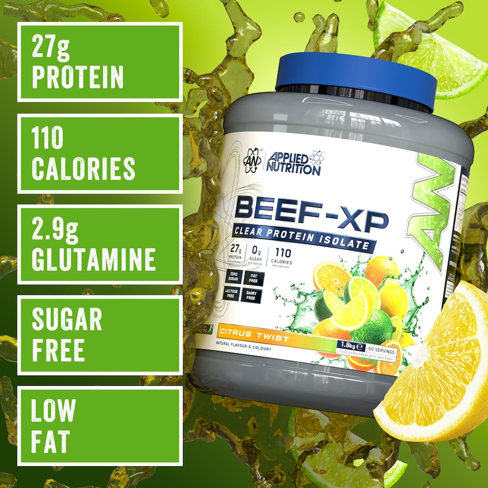 image 1 of Applied Nutrition Beef-XP Clear Protein Isolate Powder - Citrus Twist - 60 Servings