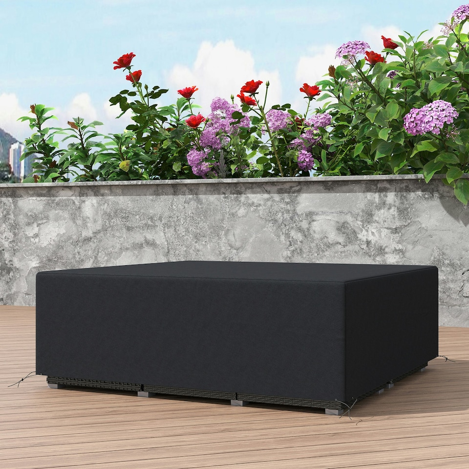 image 1 of Outsunny 225x210cm Outdoor Garden Furniture Protective Cover Black Black | Black