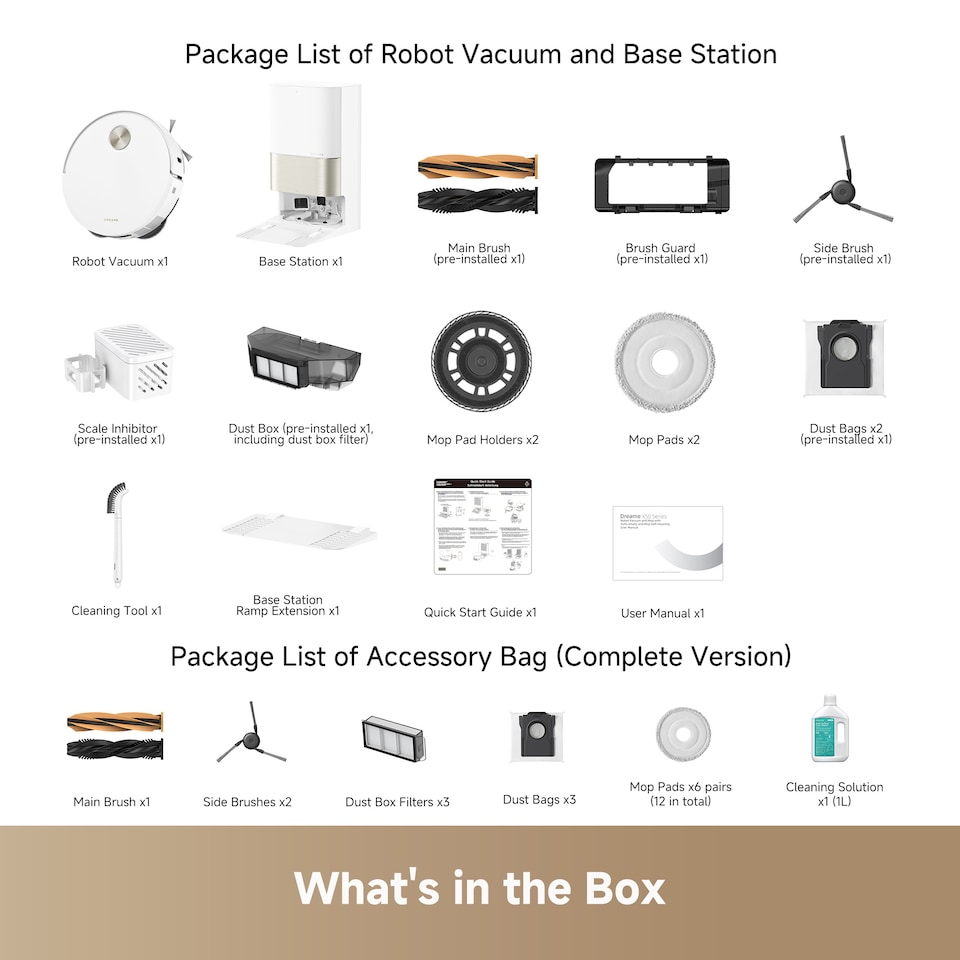 image 1 of Dreame X50 Ultra Complete Robot Vacuum & Mop, 20000Pa, climbs up to 6CM, Liftable Brush&Mops, 80C Hot Mop Washing, Anti-Tangling