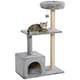 image 1 of PawHut Cat Tree Tower Indoor with Condo Sisal Scratch Post, 96cm Tall, Grey