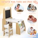 image 6 of COSTWAY Kids Art Table and Chair Set Multifunctional Kids Activity-Natural