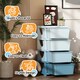 image 7 of HOMCOM Kids Storage Units with Drawers 3 Tier Chest Dresser Tower Blue | 37 x 37 x 76 cm