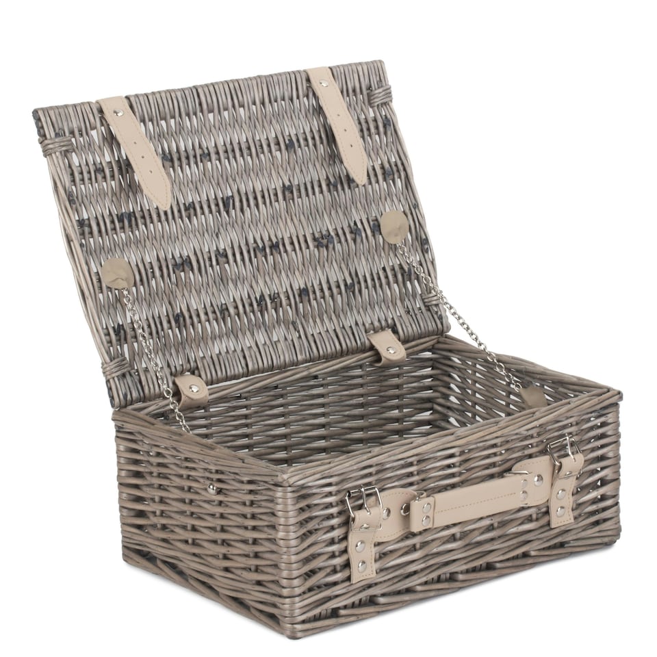 image 1 of Wicker 36cm Antique Wash Picnic Basket Brown | Brown | One Size