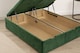 image 3 of Cube Green Plush Foot Lift Ottoman Divan 4ft Small Double Bed Set Headboard and Mattress