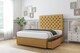 image 3 of Sloomy Mayfair Mustard Plush Divan Bed With Mattress No Drawers With 54" Floor Standing Headboard 6' Super King | Gold | Mustard | Super King | 1