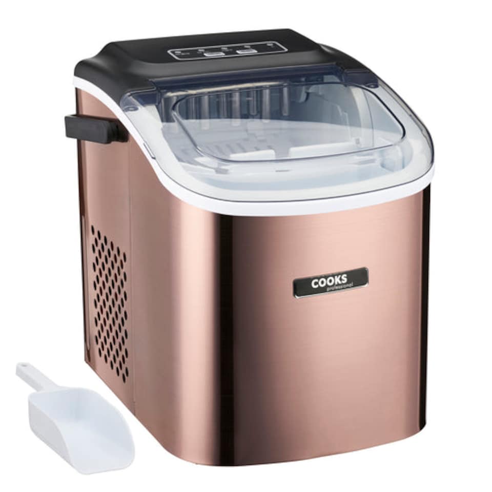 image 1 of Cooks Professional Ice Maker Machine with Scoop & 1.3L Tank - Makes 12KG Per Day | Copper