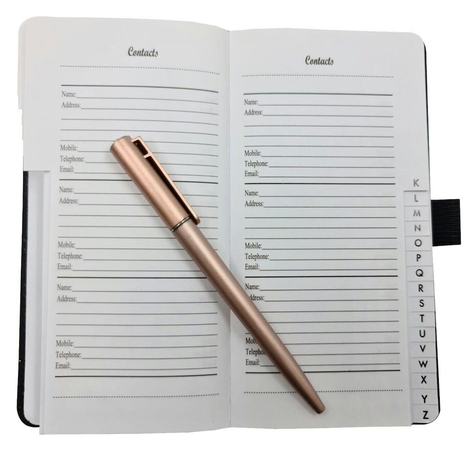 image 1 of Slim Tan Address Book & Pen