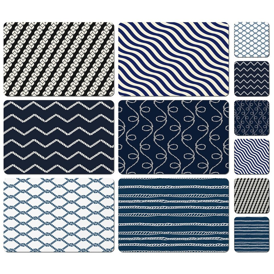 image 1 of Geometric Nautical Collection (Placemat & Coaster Set)