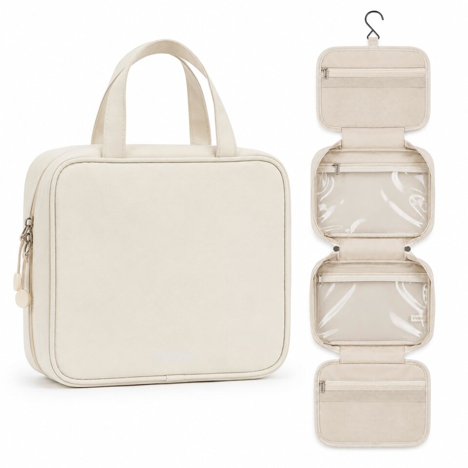 image 1 of Lugg Hanging Toiletry Bag Waterproof Travel Organiser with 360 Swivel Hook