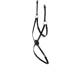 Collegiate Leather Mono Crown Grackle Noseband - Black - Warmblood
