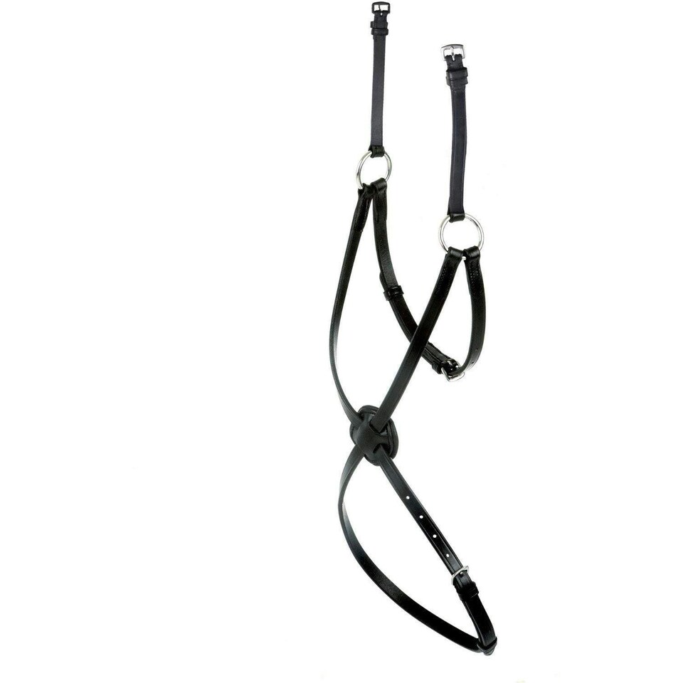 Collegiate Leather Mono Crown Grackle Noseband - Black - Warmblood