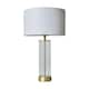 image 1 of ValueLights Matte Gold Table Lamp Drum White Shade