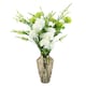 image 1 of 80cm White Artificial Carnation and Larkspur in Glass Vase
