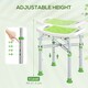 image 5 of HOMCOM Adjustable Shower Stool with Foot Pads for Elderly Disabled Green
