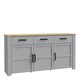 image 1 of Bohol 3 Door 3 Drawer Sideboard in Riviera Oak/Grey Oak