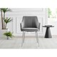 image 3 of Furniturebox 2x Calla Grey Velvet Dining Chairs with Silver Chrome Legs