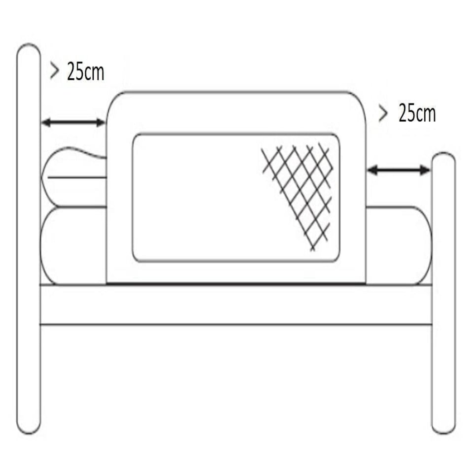 image 1 of Safetots Narrow Bed Rail, Grey 90cm Wide x 40cm Tall, Toddler Bed Guard For Safety
