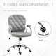 image 6 of Vinsetto Office Chair Velour Diamond Tufted Padded Ergonomic 360° Swivel Grey