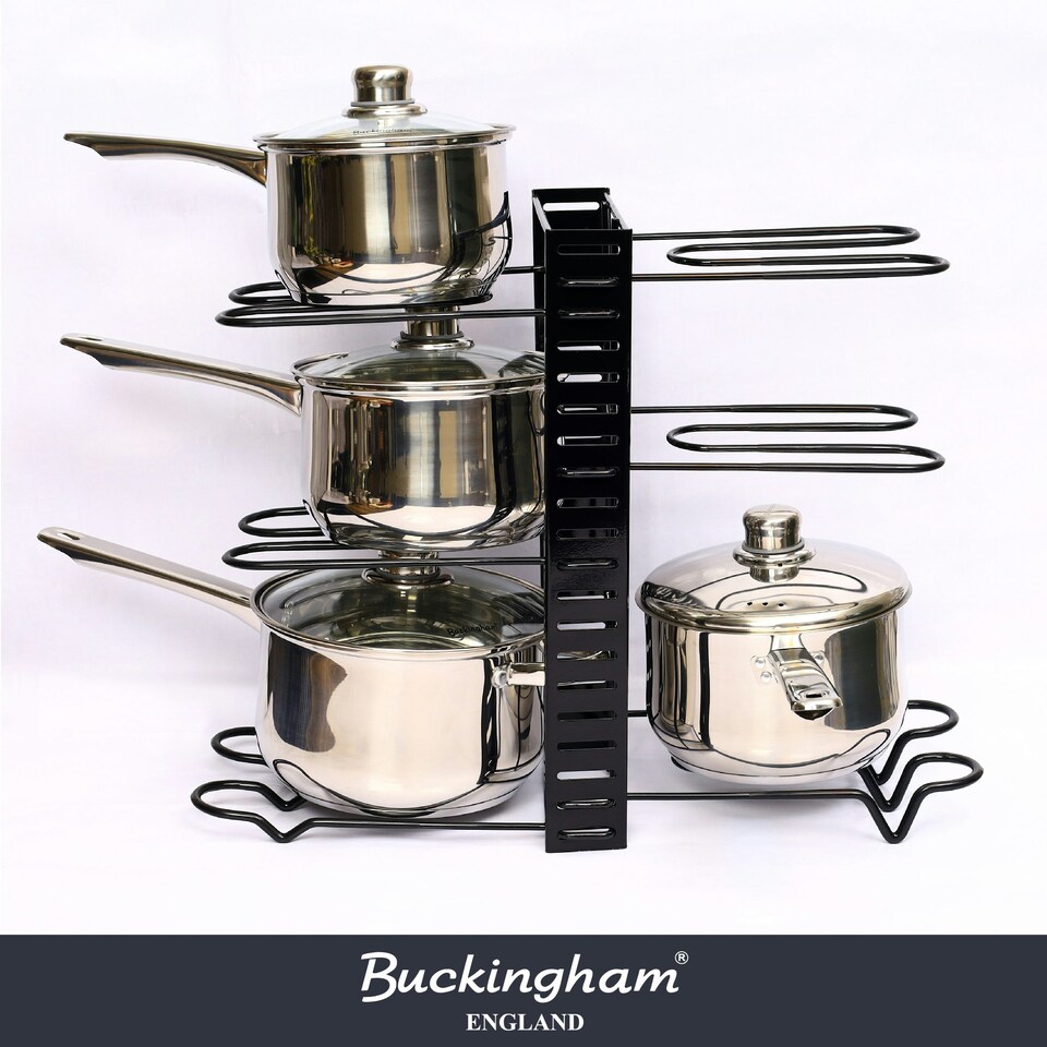 image 1 of Buckingham Multi-Function Pot & Pan Organising Rack - Black Black