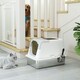 image 9 of PawHut Stainless Steel Litter Box, Enclosed Metal Litter Tray with Scoop White | One Size
