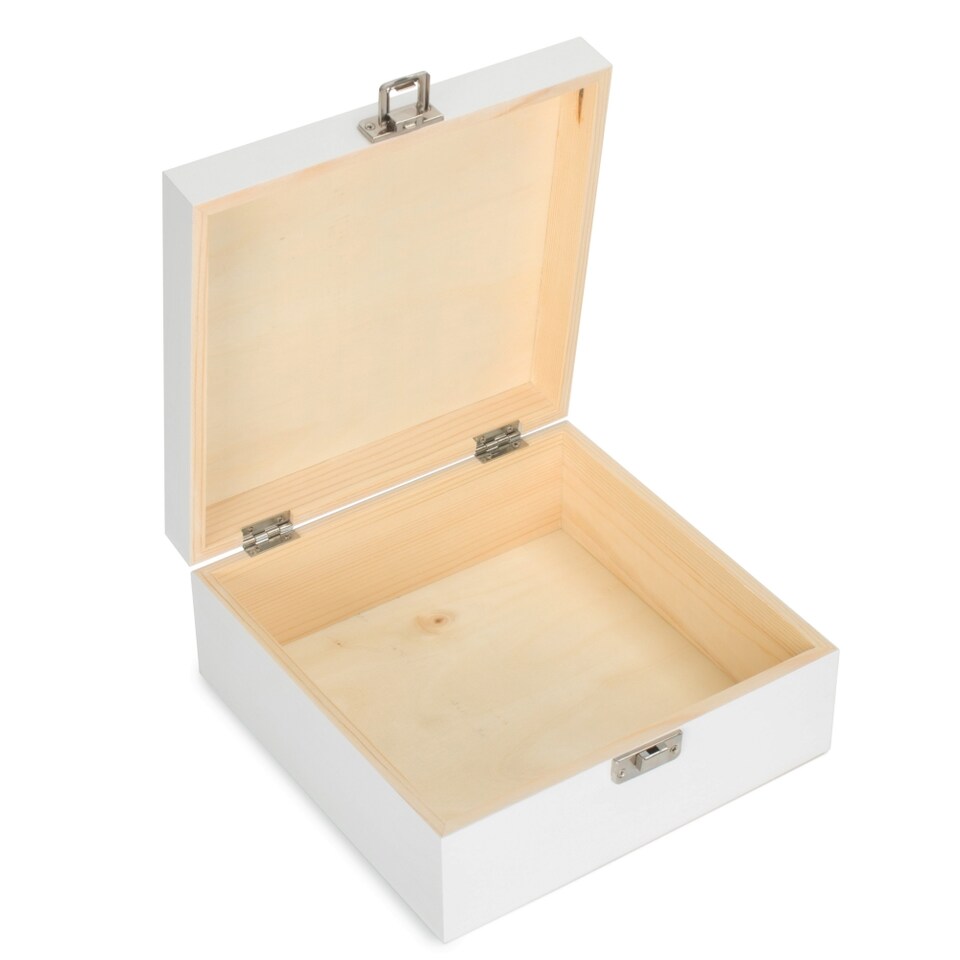 image 1 of 30cm White Wooden Storage Box